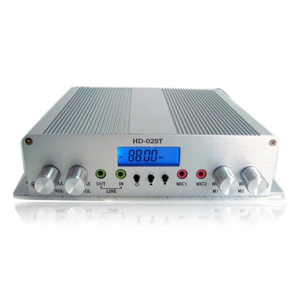 Rádio 15W/ 25W FM Radio Transmissor Estação de transmissão PLL 88MHz108MHz 2 MIC Input Audio Amplifer for Home School Church