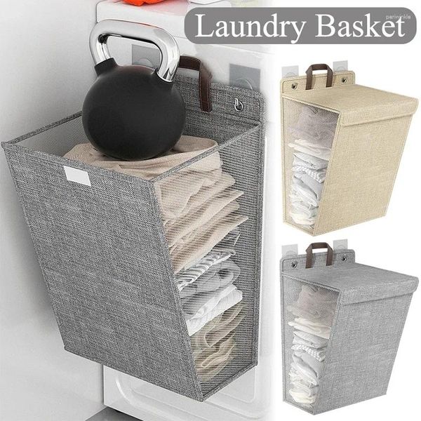 Sacos de lavanderia cestas de linho, parede impermeável, cesto dobrável de roupas sujas brinquedos de grande capacidade Organizador de banheiro de armazenamento