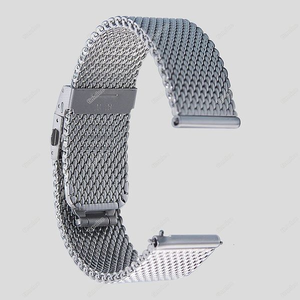 Herrenverdickung Haifischnetz Schwerdetty -Milanesen Edelstahl -Uhr -Armband -Armband 18/20/22 mm 240320