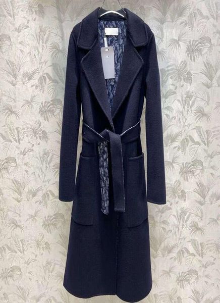 Donne039s lana miscele Coat Coat Coate di lana di lana corta lunghe giacche reversibili con cappuccio classiche motivi classici di abbigliamento da esterno donna elegante Wi2462350