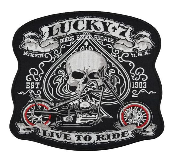 Ganze Custom 105 Zoll riesige Stickbiker -Patches für Jacke zurück MC Surport Punk Lucky 77518627