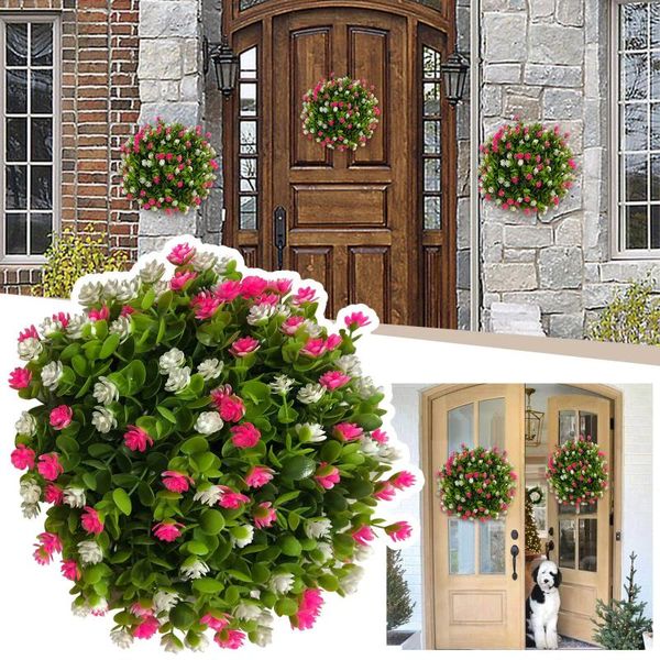 Fiori decorativi ghirlande per artigianato Festival Spring Summer Powder White Ghite Simulazione Porta appesa Star Star Natale