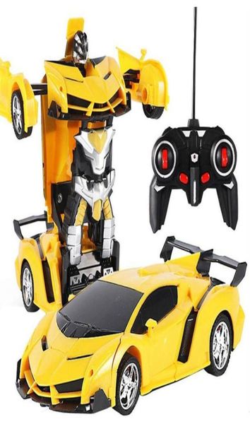 RC Transform Robot Car Toys Electronic Remote Control Vehicles com um botão Transformando 2 em 1 Máquina Radiocontrolada Y20041353279999