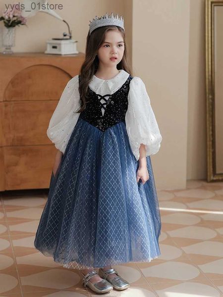 Frauen Uhren gefrorenes Kleid für Kinder Mädchen Anna Dress Up Halloween Kostüm Frühling Cosplay formelle Anlässe Prinzessin Girls Birtay Party Kleider L46