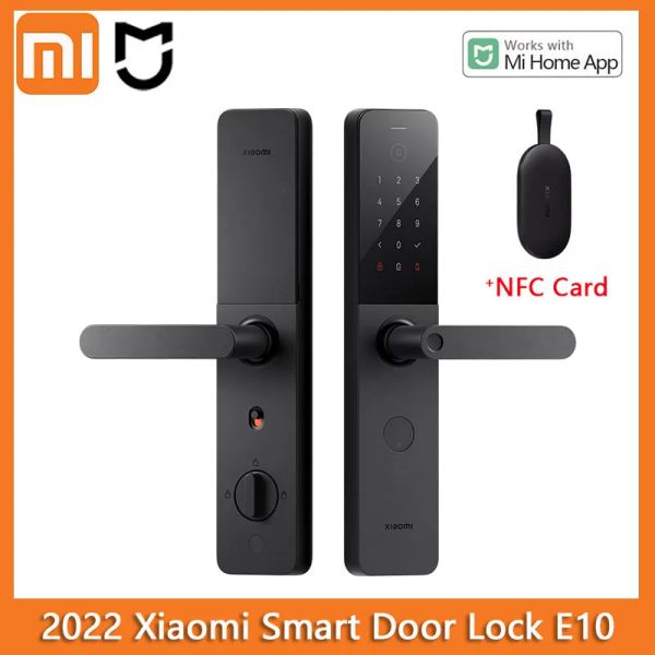 Lock Xiaomi Smart Door Lock E10 Bluetooth 5.3 Passwort NFC Fingerabdruck Entsperren Sie intelligente Türklingel Arbeit mit MI Home App 2022 Neu