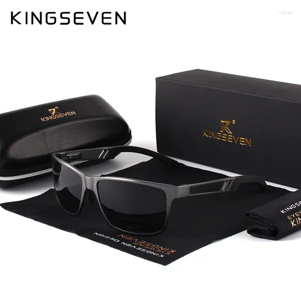 Occhiali da sole Kingseven Alluminio Square uomini/donne Pesoiatura polarizzata Specchio Sun Glasseseyewear per uomini