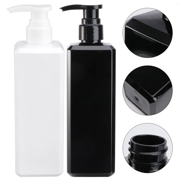 Flüssige Seifenspender Flasche Shampoo Lotion Pumpe Duschgelhalter leerer Behälter Schwarz Weiß