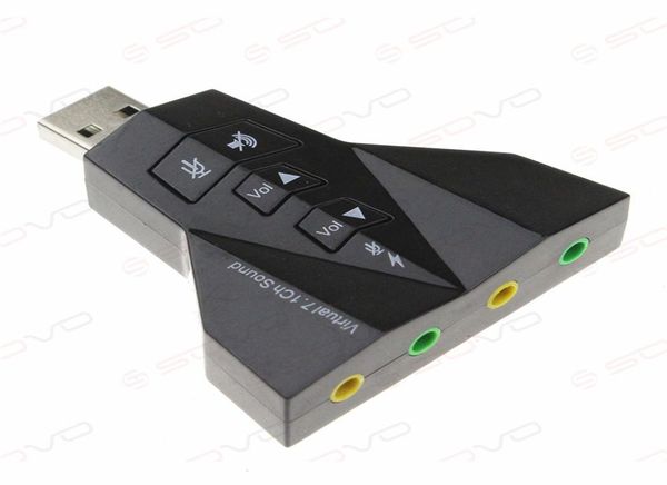 3D Externe USB Sound Card 71 Channel 51 Kanal Double Earphone Mic Audio -Adapter für Windows Vistaxp78 Linux5928936