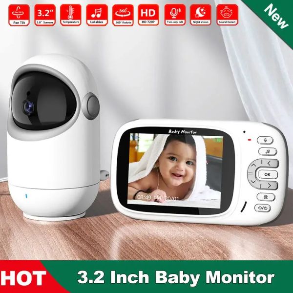 Monitora o novo monitor de bebê VB802 3.2 polegadas sem fio com câmera PTZ Câmera de alta segurança Câmera de visão noturna Monitoramento de temperatura Baby Cam VB601