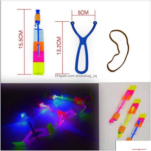 LED Uçan Oyuncaklar Helikopter S Işıklarla Başlatıcılar Bouncy Slings Verici Oyunu Damla Dağıtım Hediyeleri Işıklı Dhrz1