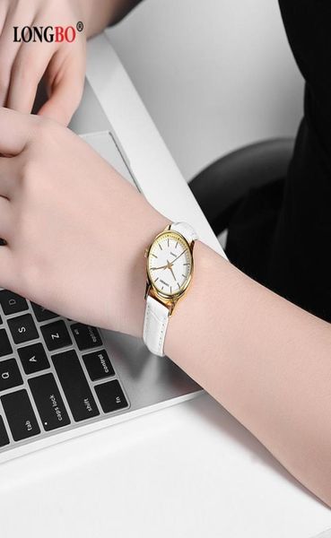 Longbo Reloj Mujer Hombre Moda Çift İzle Lüks Deri Erkek Kadınlar İzler Günlük Su Geçirmez Sevgililer Kuvars Kol saati 80224712615