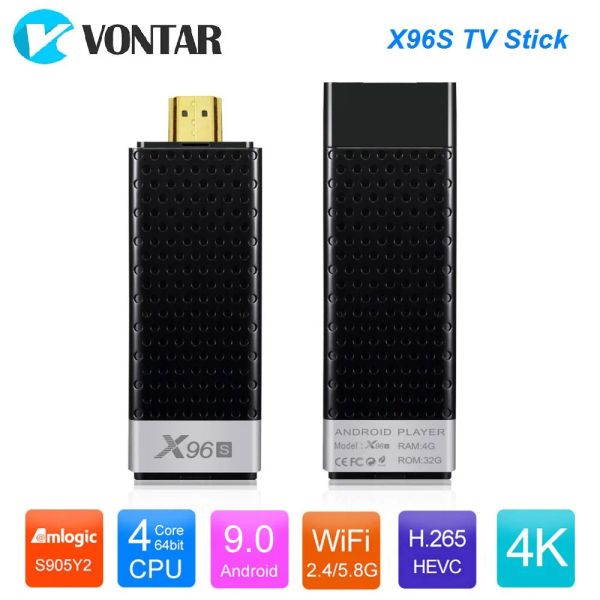 Kutu X96S TV Stick Amlogic S905Y2 Akıllı Android 9.0 TV Kutusu DDR3 4GB 32GB X98 S500 S905Y4 Android 11 TV Dongle 2G 16G 4K Medya Oyuncu