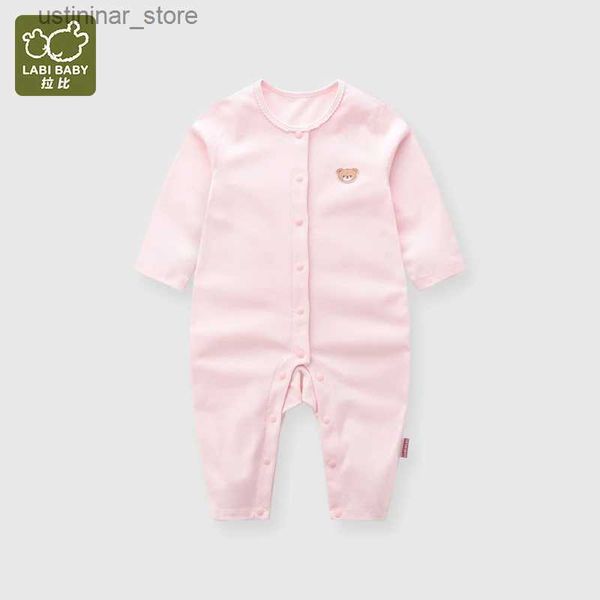 ROMPERS Baby Girls reiner Baumwoll-Jumpsuit 6-24 Monate Neugeborene Farbbodys Frühlings- und Herbstmädchen Einszene L47