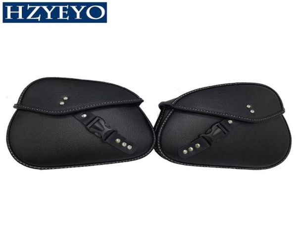 2 adet siyah su geçirmez yarış motosiklet alet çantası Saddlebags seyahat çantaları bavul bagajı hzzyeyod8627315546