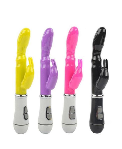 Kaninchenvibratoren wasserdichte Sexspielzeug Jack Doppelstab Masturbation Rabbit Vibration Utensils Erwachsener Sexualprodukt Vibrator für Frauen3132353