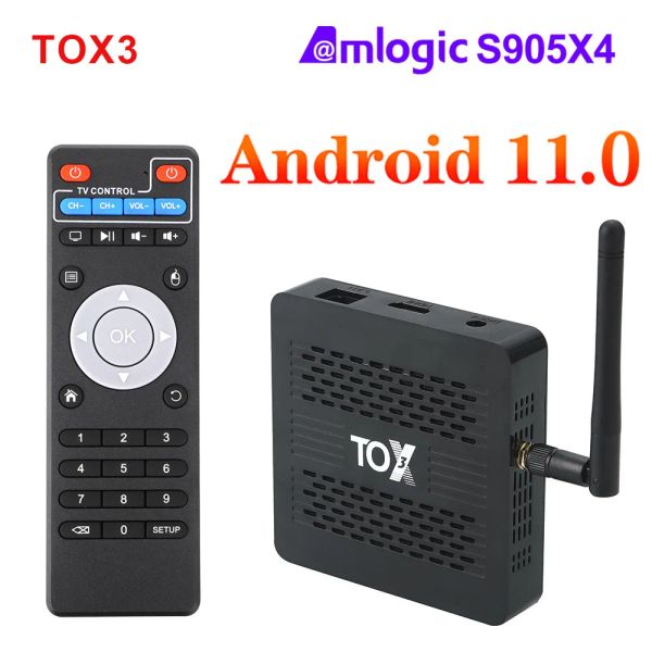 Box ugoos novo tox3 amlogic s905x4 Android 11.0 Caixa de TV 4GB 32 GB Caixa superior 2.4G 5G WiFi BT4.1 1000M 4K TVBox vs x96 max x4 pro