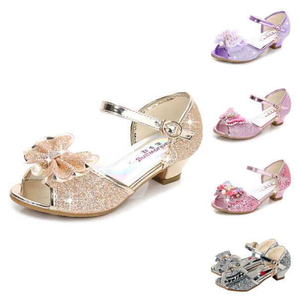 Turnschuhe Mädchen Sandalen Strass Bug Lateinische Tanzschuhe 513 Jahre alt Kinder Sandalias Sommer High Heel Prinzessin Schuhe Kinder Sandalen