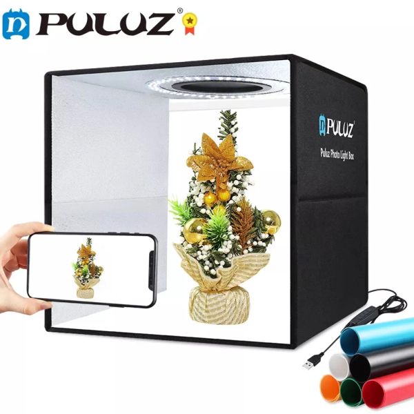 Studio Puluz Fotoğraf Stüdyo Kutusu Mini Fotoğraf Işık Kutusu Fotoğraf Stüdyosu Çadır Kutusu Kiti 6/12 Renkler Fongrop Işık Kutusu Kiti fotoğraf için