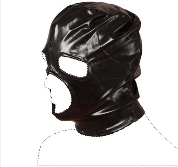 Черная бдсм секс -голова маски для подтяжки маски SM SM Player Open Eye Мужчины для взрослых для пар ролевые игры для паров Flirting Sex Toys6143809