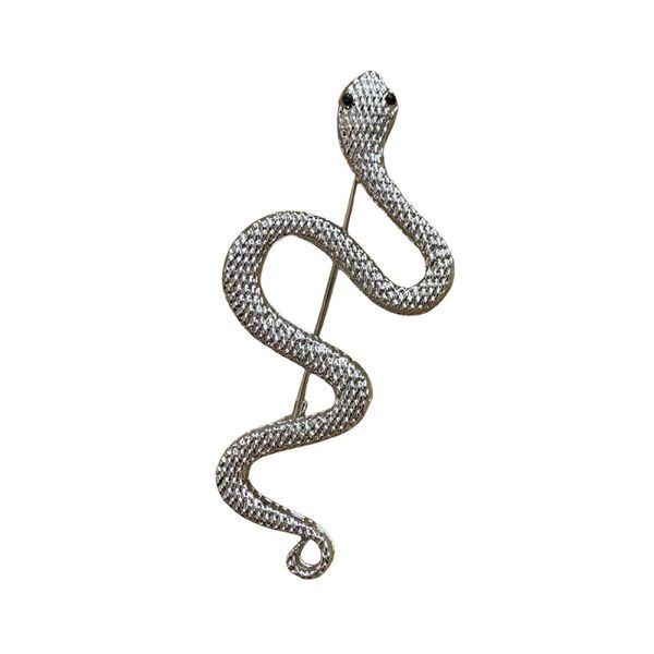 Trendy Luxury Designer Snake Shape Shape Broche Pins Vintage Charme Broches de Animal de Metal para Mulheres Jóias Presos de Casamento