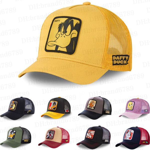Новая мультипликационная бейсболка Daffy Duck Mesh Hat Bugs Buck Rucker Hat Hat Piggy Boy Tennis Hat Unisex Регулируемая шляпа с задней пряжкой