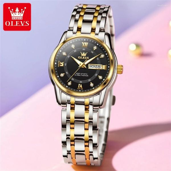 Orologi da polso eleganti orologi da donna tra i primi 30 m di resistenza all'acqua Calendario Luminous Hands Fashion Business Ladies Quartz