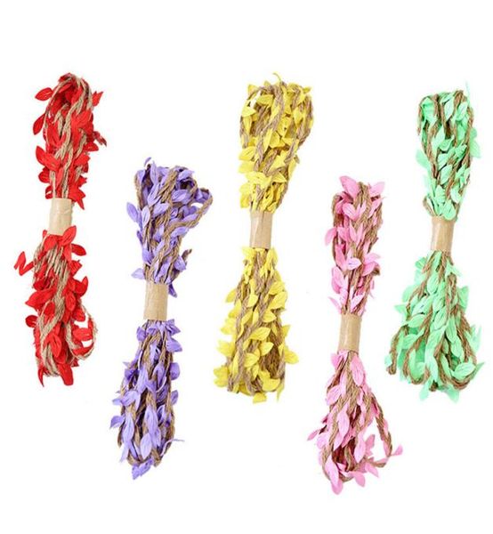 3m 10m de natal de halloween decoração decoração artificial folha artificial hessian juta corda de corda ribbon ribbon Diy Craft vintage para HO5756552