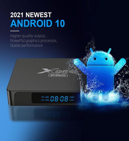 Nova caixa de TV X96Q Pro Android 100 H313 Chip 2GB 16GB 24G WIFI 4K SMART TV Boxes5017819