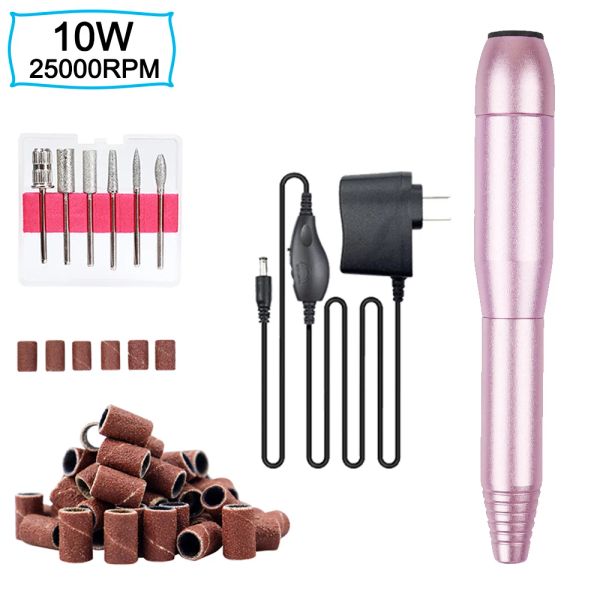 Bohrer tragbares Debuggable 10W 25000 U / min Nagelbohrmaschine für Pro Manicure Pedicure Electric Nail Datei Nagelkunstausrüstung