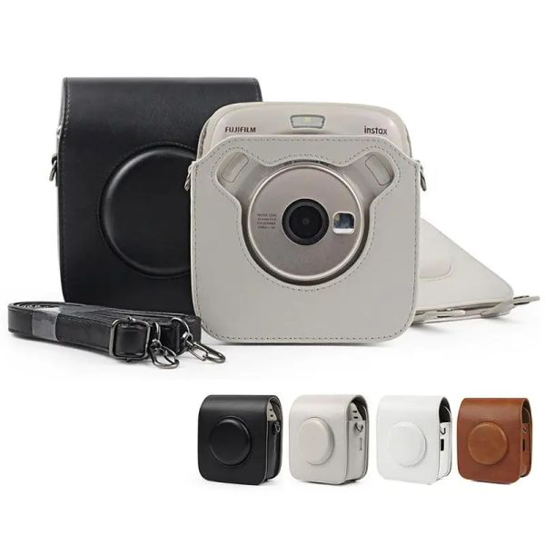 Conectores para Fujifilm Instax Square Sq20 Sq10 Caso da câmera capa de couro PU Couro vintage Strapa