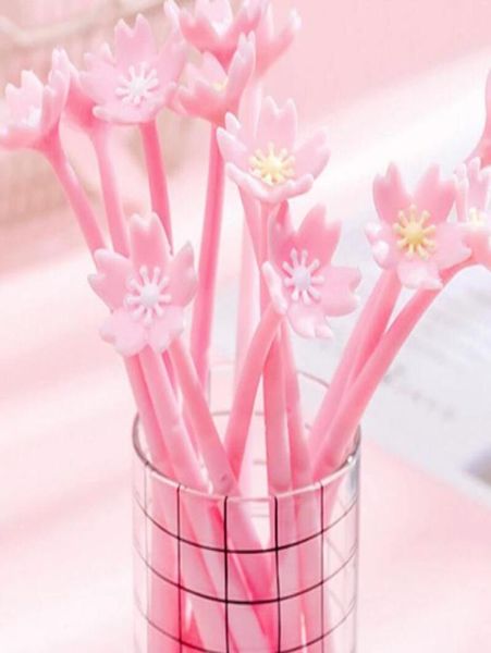 Penna di gel silicone morbida creativa Signatura carina fiore romantico Cherry blossom penna regali per la scuola studentesca fornitura GC7584621389