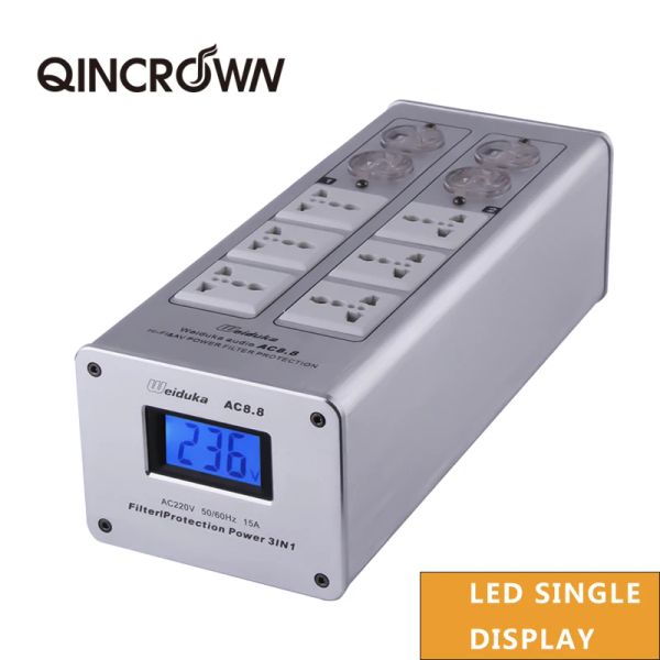 Adaptadores Weiduka AC8.8 Power Strip 3000W Display LED Protecting Protecting CA Power Outlet Filtro de energia Purificador Condicionador de purificador