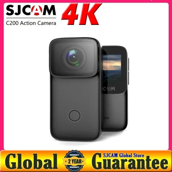 Câmera SJCAM C200 Câmera de ação 4K 16MP NTK96660 WiFi Gyro Antishake Visão noturna 5m Câmera de polegar de webcam da Webcam Body Body Rody