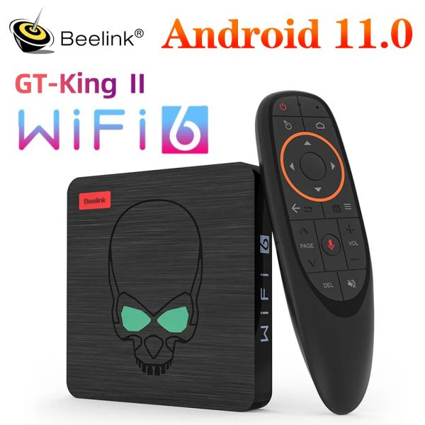 Box Beelink GT King II Wifi 6 TV Box Android 11.0 Amlogic A311d2 Octa Core LPDDR4 8GB 64 GB Supporto 4K 60fps BT5.0 1000m Set Top Box