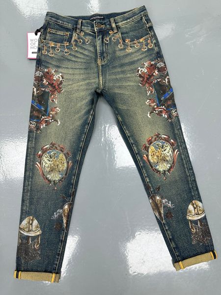 Mor kot pantolon tasarımcı kot kot kot pantolonlar yüksek kaliteli retro sokak kıyafeti gündelik joggers pantolon yıkanmış eski kot yırtıp ince fit motosiklet bisikletçileri pantolon yeni