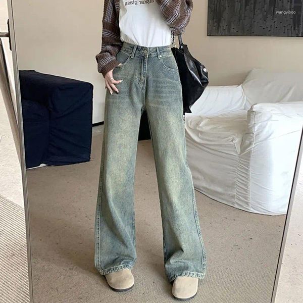 Frauen Jeans Y2K Baggy Wide Leg Women Vintage Streetwear 90s Straight Denim Hosen weiblich hohe Taille Freizeithose 2024