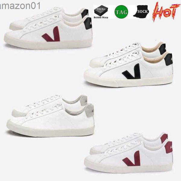 Vejaas vejaies vejaonly sneaker v logo scarpe scarpe sneaker esplar Campo per uomo scarpe da donna gancio anello classico unisex bianco unisex tutta la pelle coppia vegetarianismo fdm