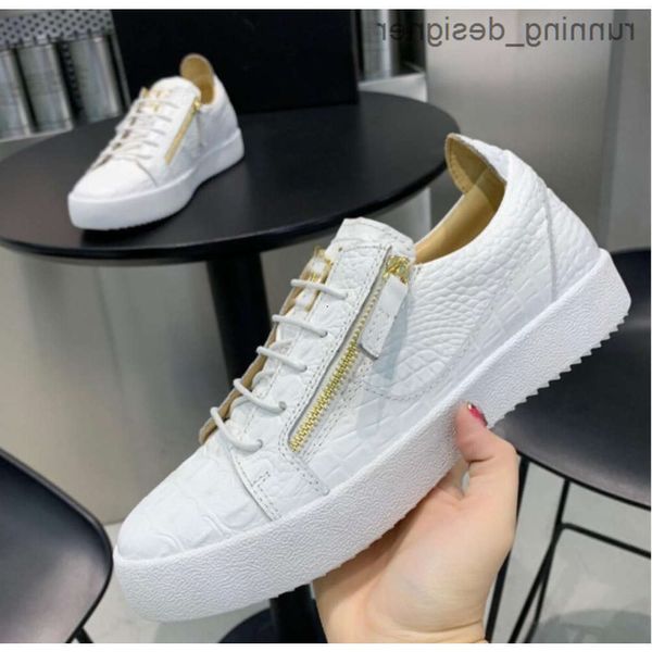 Gz giuseppes zanottilies marchio maschio comodo gregge in pelle in metallo scarpe da festa casual scarpe uomini appartamenti sneakers allacciati di colore nero grande dimensione mkjaa0004 z0ub