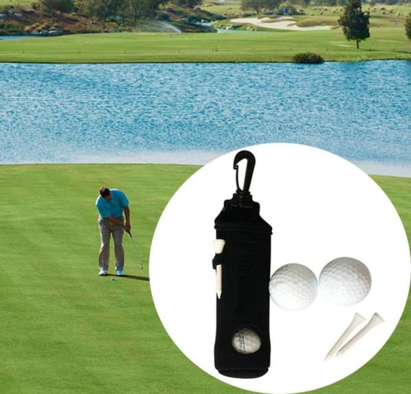 Taşınabilir küçük golf topu torbası golf tişörtleri taşıyan depolama çantası neopren kese döner bel kemeri klips1722012