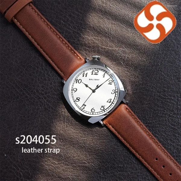 Avanadores de pulso Baltany 1921 Classic Watch S4055 Homenagem Miyota 9039 Coroa de canto Crown 500HV Driveness Driver de aço inoxidável Homens