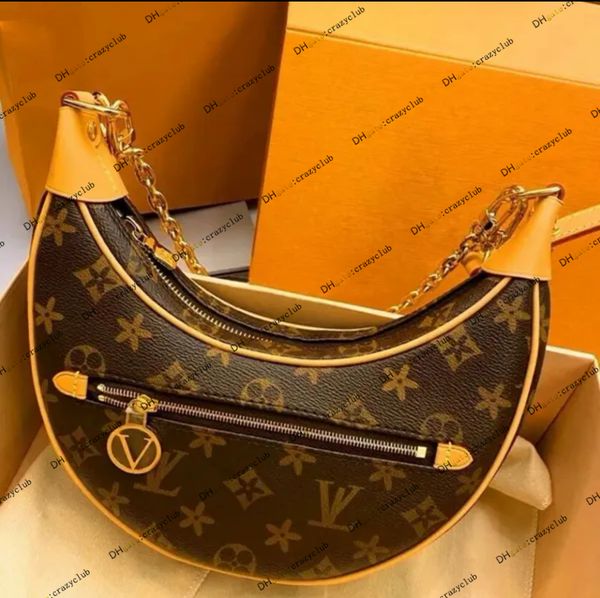 Bolsas de designer de luxo Mulheres Half Moon LouiseviutionBag Bag ombro de baguete de baguete de chifre Crossbody Crescent M81098 Lousis Bolsa Vouton Purse Louies