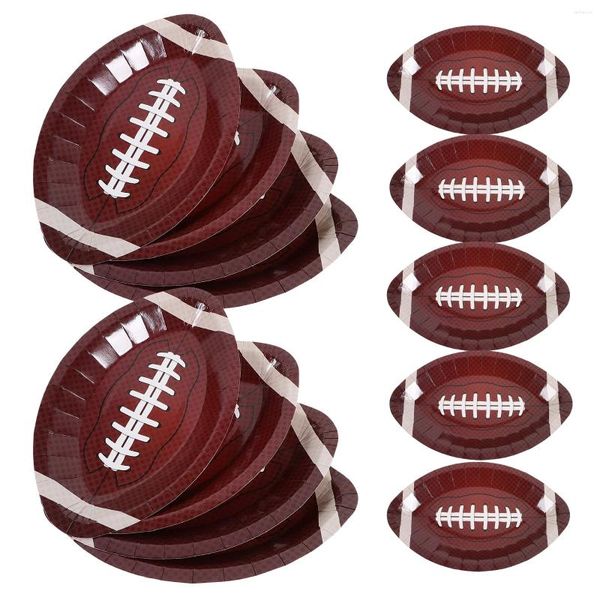 Einweg -Geschirr 20 PCs Rugby Party Tabelle Kids Fußball servieren Gerichte Dekorationen Geburtstagsschalen Papierkind für Teller