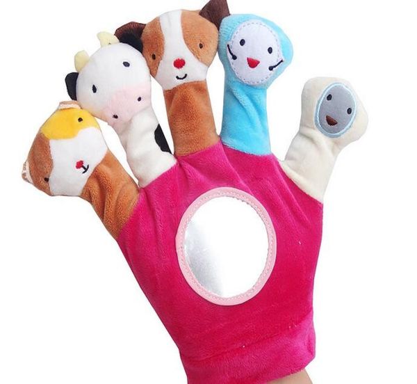 1 Пара милая ручная кукол для рук животных плюшевые детские ручные перчатки игрушка пальца для детей для детей.