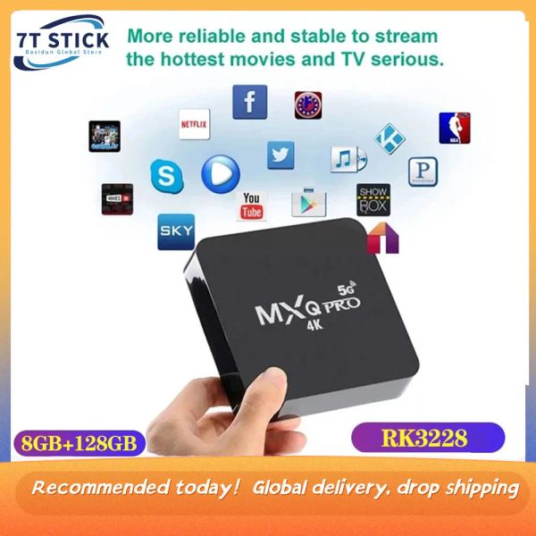 Box MXQ Pro 4K Smart TV Box Android 2.4 /5G 8GB+128GB WiFi RockChip 3229 /905HD 3D Android Set Top Box Media Player