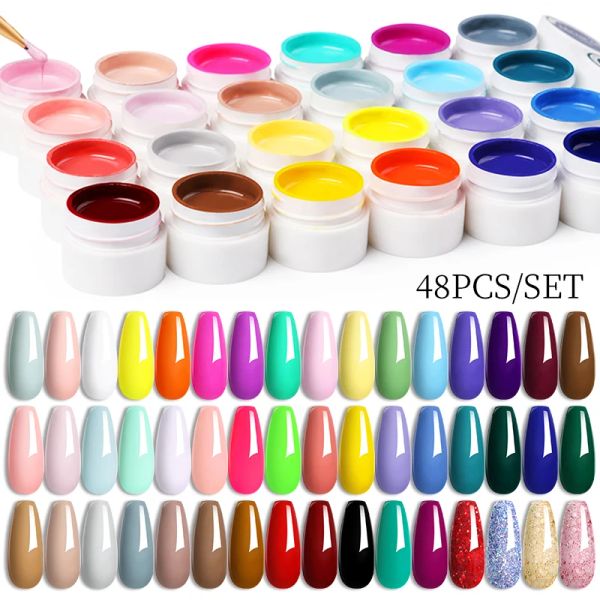 KITS LILYCUTE 48COLORS/SET GEL PISPOLE GEL UNICA DELLA PITTURA PERIVULE GEL VARNISI KIT SEMI PERMANTENTE AMPIRE OFF POLLE DRINA ALLA ART