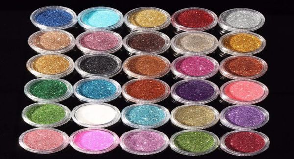 30pcs Cores mistas Pigmentos Pigmentos Glitter Mineral Spangle Sheshadow Maquia