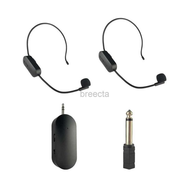 Microfones 2.4g Microfone sem fio montado na cabeça Transmissor com receptor para um orador de voz do amplificador Guia de turismo de ensino 240408