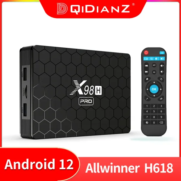 Box Smart TV Box Android 12 X98H Pro Quad Core 4K Media Player 2.4g 5G WiFi Bluetooth 5.0 VP9 Profil 2 Decoder Set Top Box