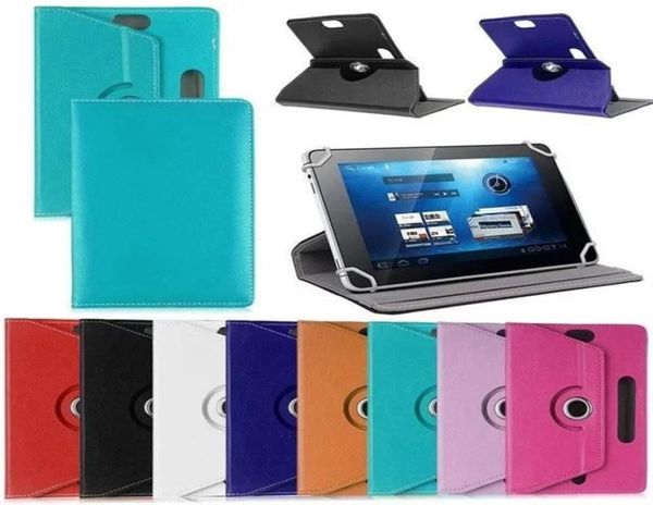 360 Caixa de couro universal rotativa para 7 8 9 10 polegadas comprimidos para comprimido PSP médio iPad Tablet Pad Casos de capa de couro ajustável4023592