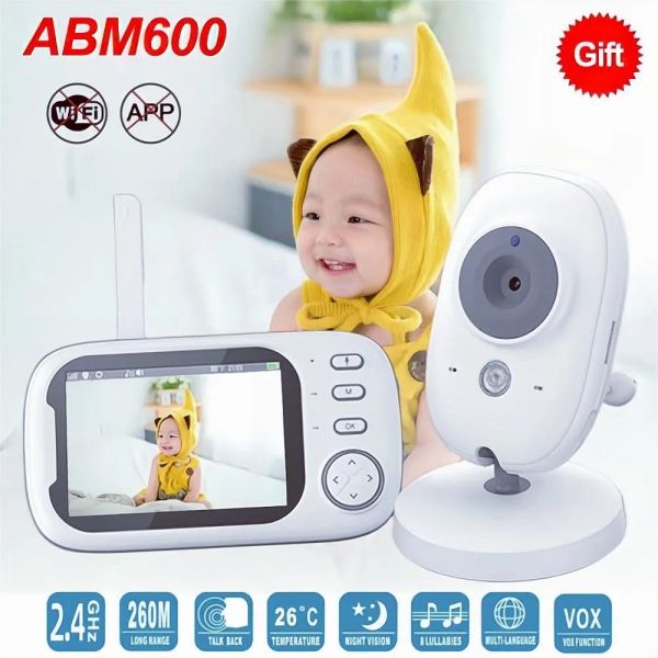 Überwacht das neue Video -Babypo -Monitor 2 -Wege -Audio -Talk -Kamera Babysitter Wireless Nachtsichtstemperaturüberwachungsüberwachung ABM600